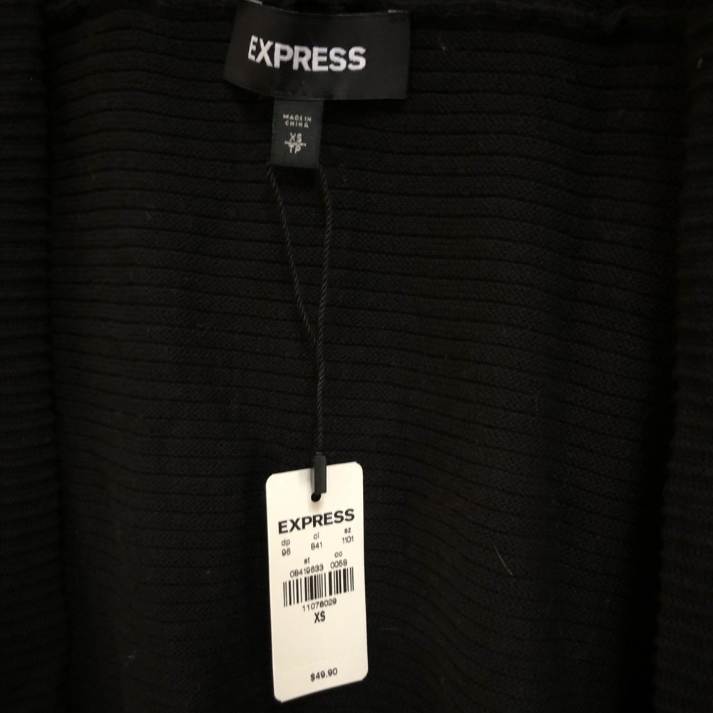 Express Ribbed Black Sweater - Picture 2 of 4